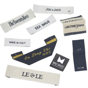 DOY Label Wholesale Custom Name Logo High Density Clothing Woven Hem Tags Labels for T Shirt