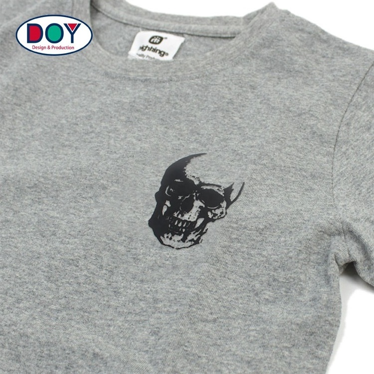 Silicone Rubber Labels Custom Made 3D Raised Skull Logo High Density Heat Transfer Printing for T-shirts