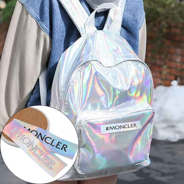 Holographic Label Supplier Custom Printing Soft Silicone logo Garment TPU Patches for Bags