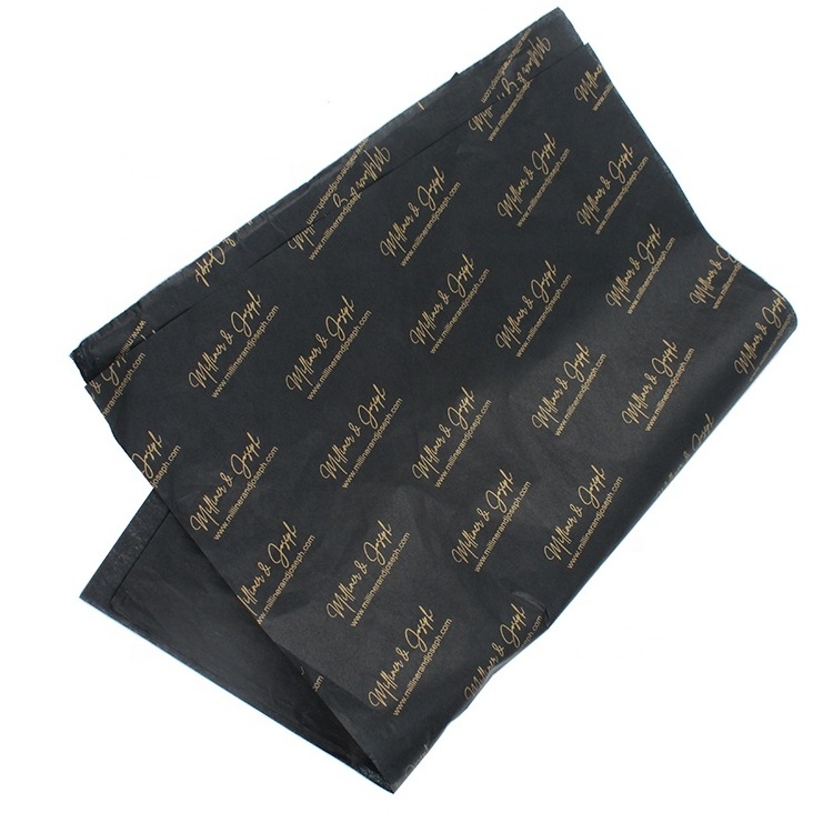 Custom Gold Brand Logo Printing Gift Wrapping Tissue Paper for Packing