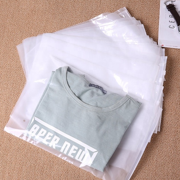 Eco Friendly Waterproof Frosted Ziplock Zipper Laminated Plastic Transparent Bag for T-shirt Shipping