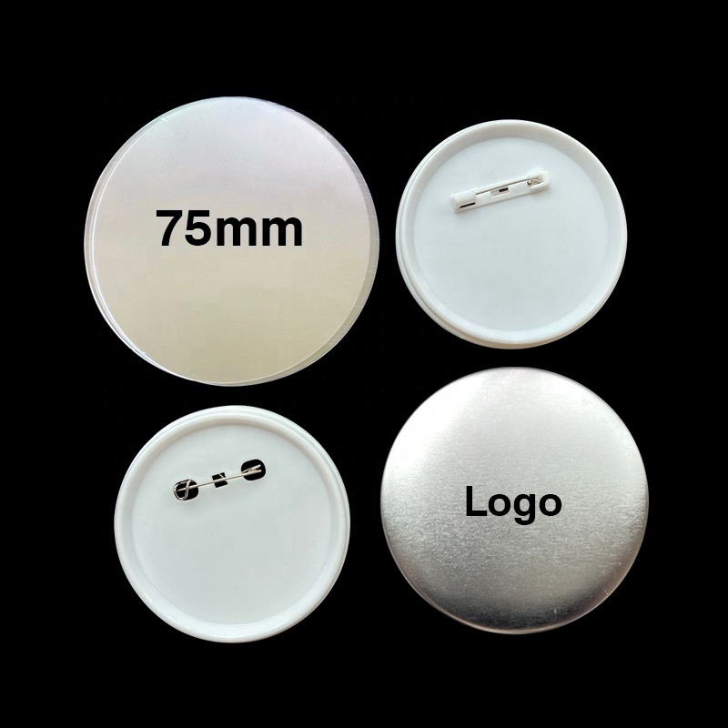 Hot Sale Custom Metal Printing Security Round Shape Name 75mm Pin Tin Button Badge for Gifts