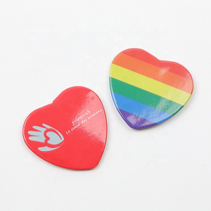 Promotional Tinplate Metal Pin Wholesale Custom Logo Heart Components Tin Button Badges for Gifts