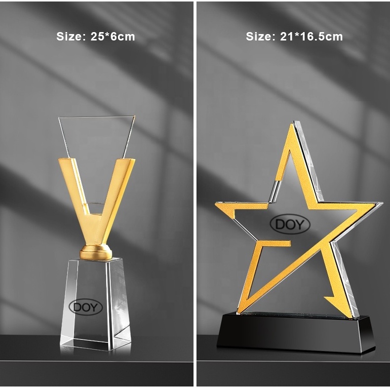 Hot Sale Custom Creative Design Logo Business Gifts Solid Glass Crystal Awards And Trophy