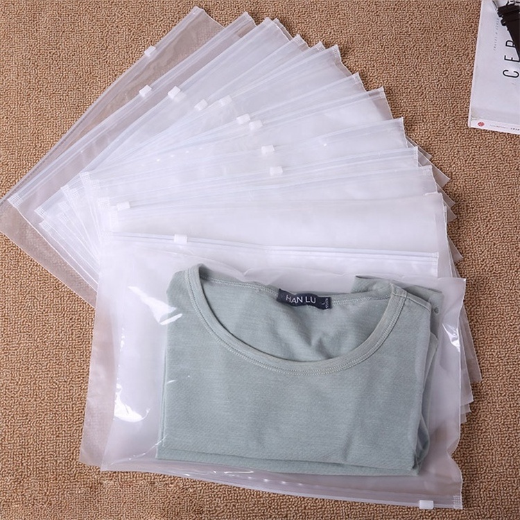 Eco Friendly Waterproof Frosted Ziplock Zipper Laminated Plastic Transparent Bag for T-shirt Shipping