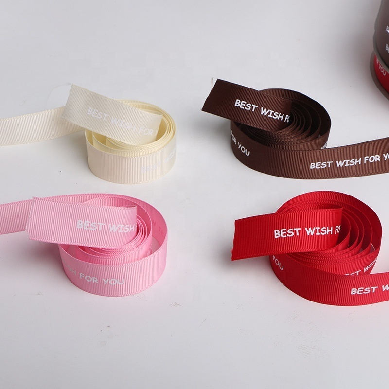 Packaging Grosgrain Tapes Wholesale Custom Silk Printed Logo Roll Satin Ribbons for Gift Wrap