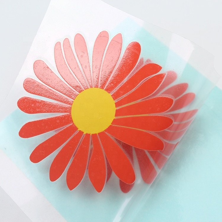 New Design Custom Flower Logo Cold Peel Transfer Printing Sticker for Shoes