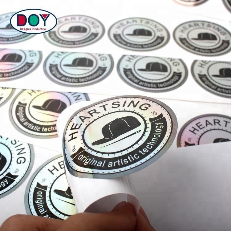 Labels Wholesale Design Custom Printing Name Logo Waterproof Adhesive Hologram Sticker with Die Cut