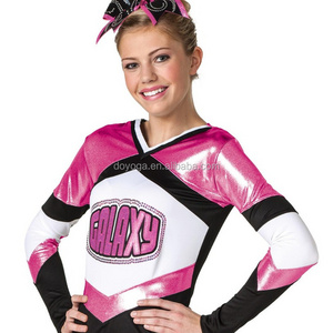 Youth Pink Glitter girls cheerleader uniform cheer wear outfits