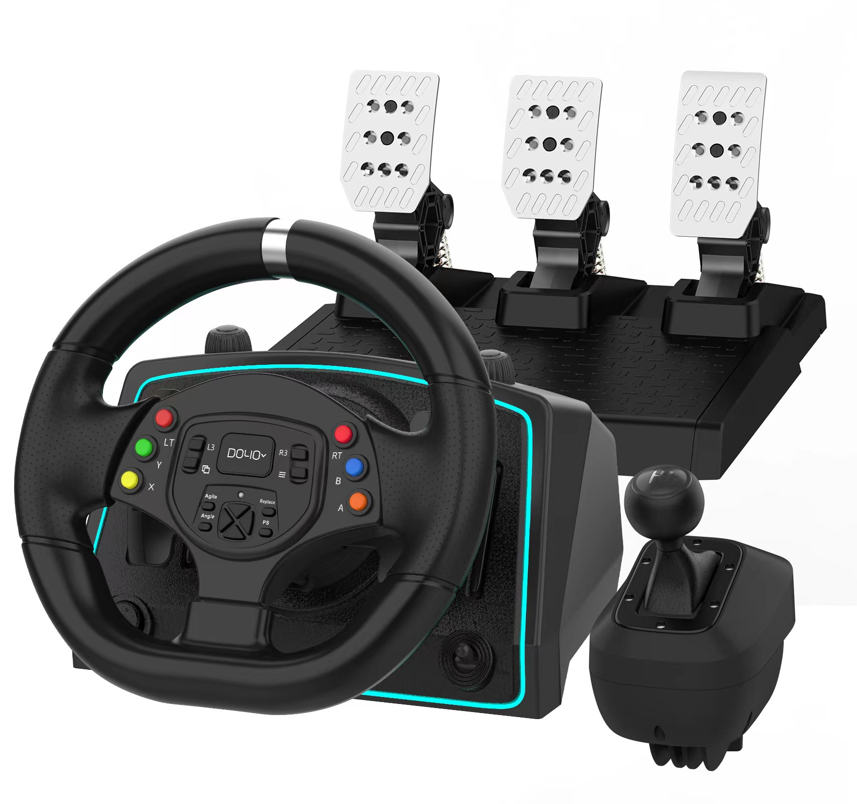 New Product BEST PS4 9-In-1 Gaming wheel Set 1080 Degree Car Wheel with pedals and Gear shifter for Xbox, ps4, switch, pc