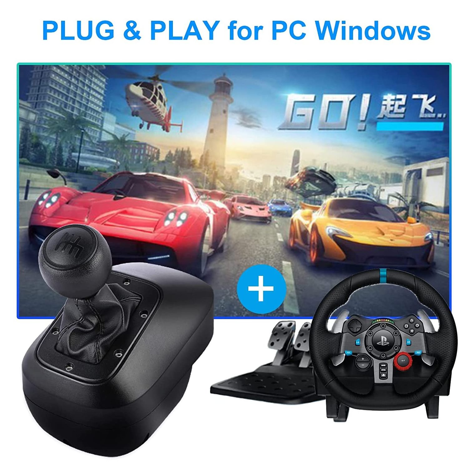 Factory Steering Wheel PC Gear Shifter Racing Game USB H Gear Shifter Fit For Logitech G27 G29 G25 G920 For T300RS