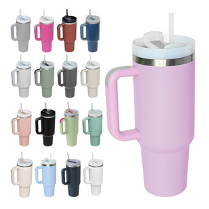 Wholesale Modern 40oz Coffee Tumbler Travel Mug Stainless Steel for Cup Holder Water Tumbler Insulated with Leakproof Lid Straw