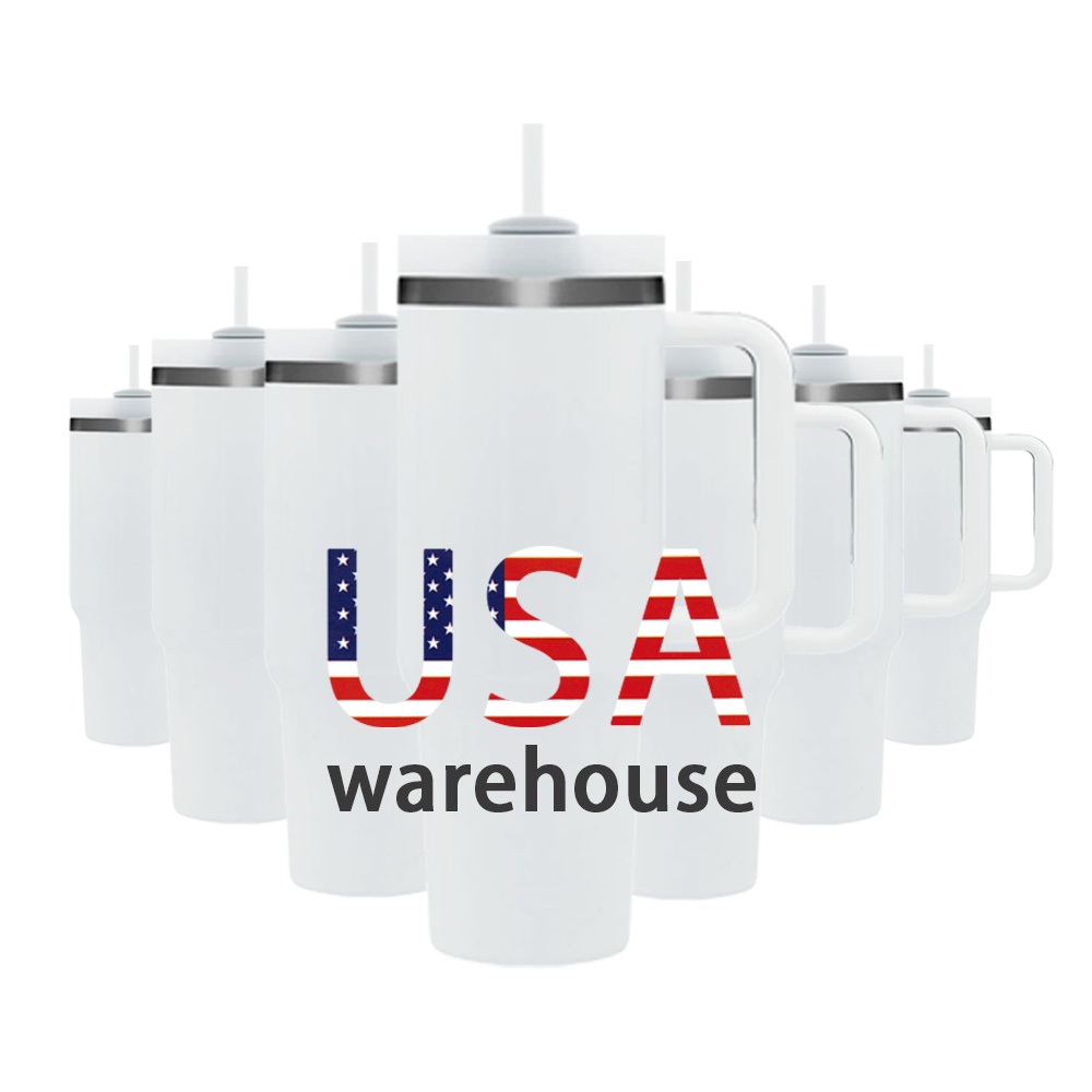 USA warehouse free shipping 40 oz tumblers for sublimation printing stainless steel 40oz tumbler with handle sublimation