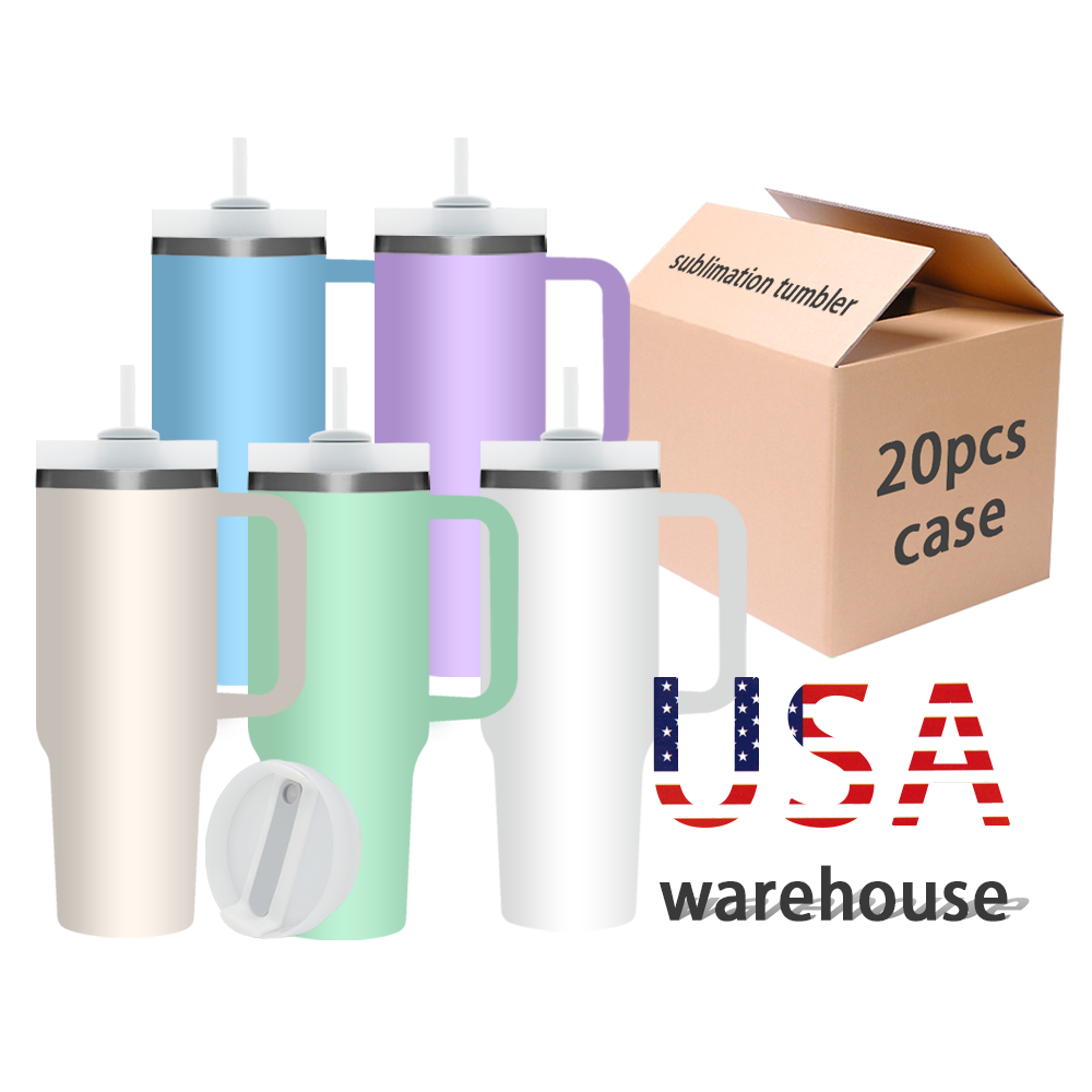 Large Tumblers Wholesale Bulk with Handle and Straw 40oz 40 oz Stainless Steel Sublimation Tumblers Wholesale Bulk