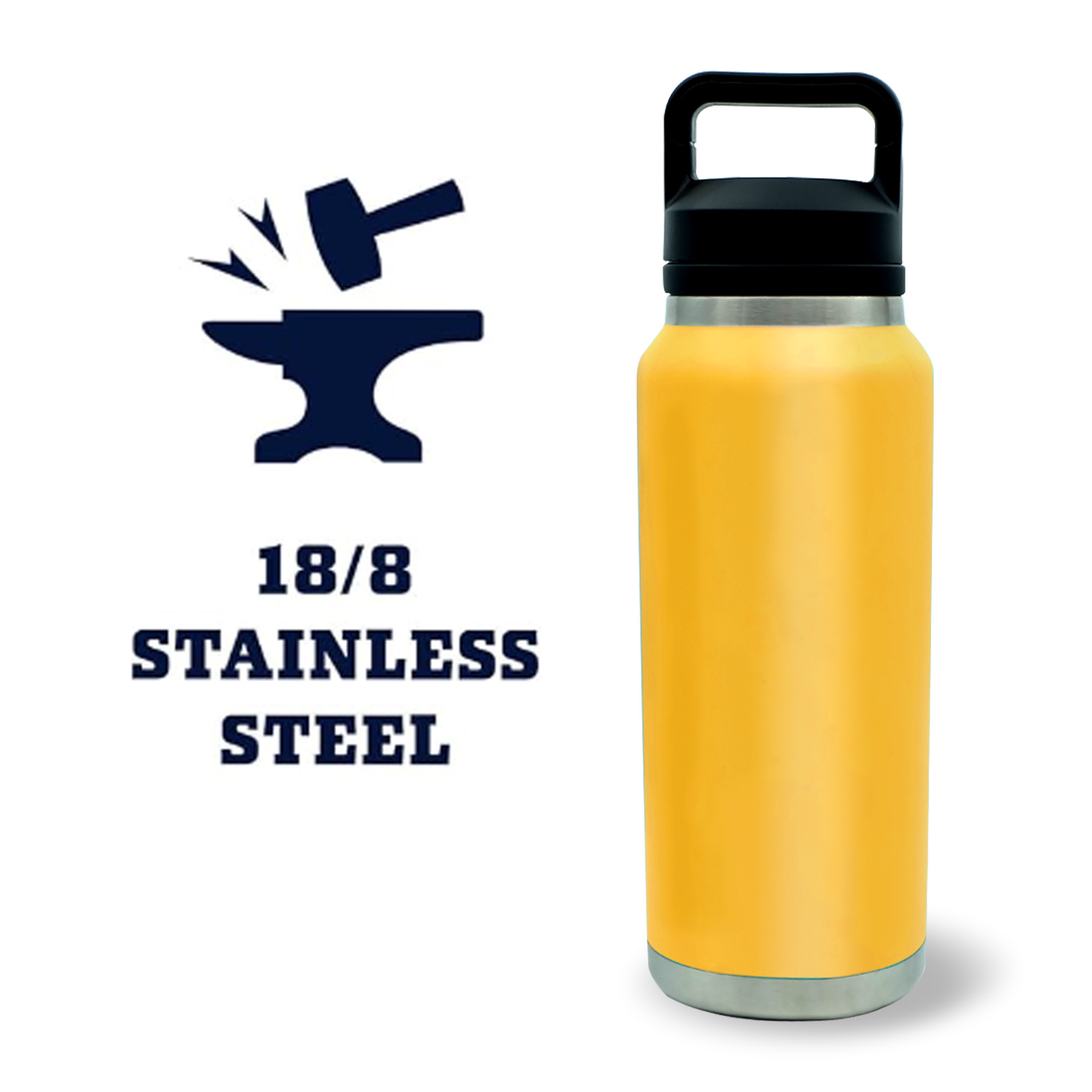 Custom Logo 18oz 26oz 36oz Stainless Steel Insulated Vacuum Flask Thermoses Yetys Water Bottle with Chug Cap