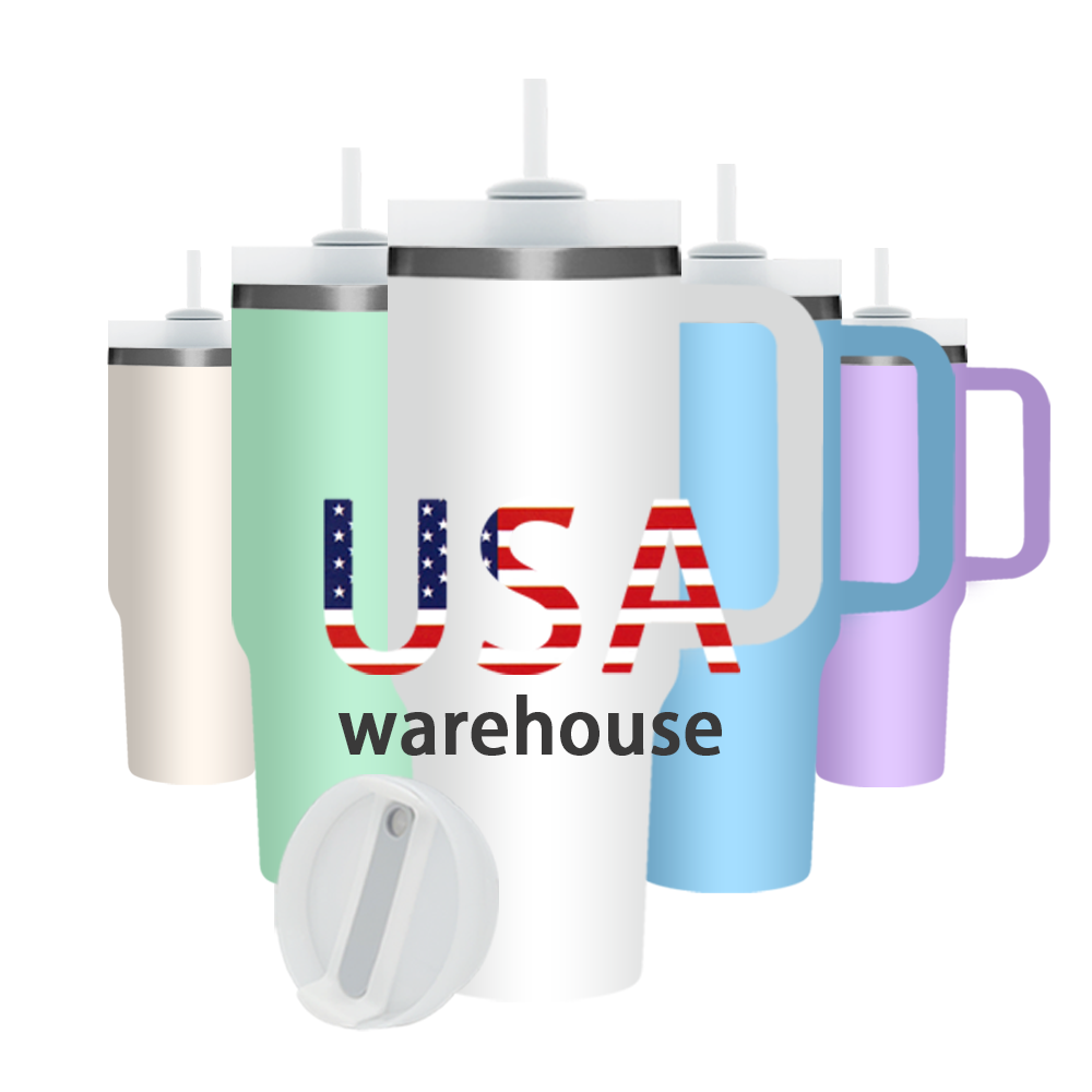 USA warehouse free shipping 40 oz tumblers for sublimation printing stainless steel 40oz tumbler with handle sublimation