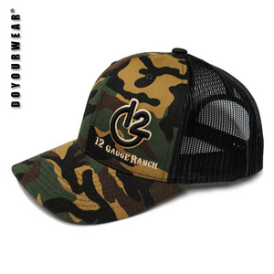 Custom Camo Baseball Cap Trucker Mesh Blank Curved Visor Hat , Custom Made Trucker Hats