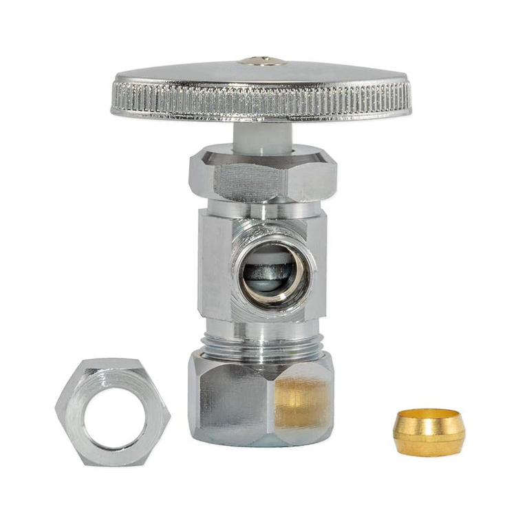 Compression Chrome brass angle valve  1/4 Turn Supply Stop Valve