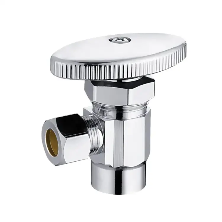 Compression Chrome brass angle valve  1/4 Turn Supply Stop Valve