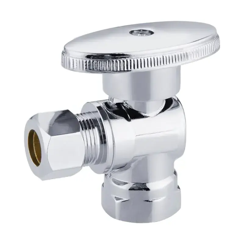 Comp Angle Stop - 1/4 Turn high quality Brass supply stop valve for plumbing and bathroom angle valve