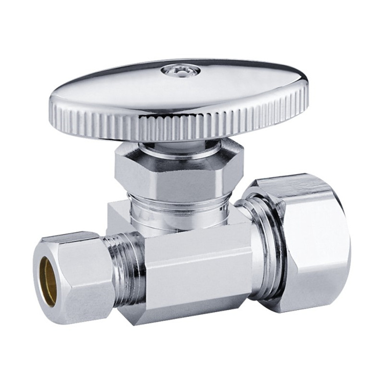 Comp Angle Stop - 1/4 Turn high quality Brass supply stop valve for plumbing and bathroom angle valve