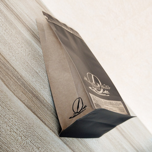 Fast Delivery Brown Kraft Paper Bags Biodegradable Black Kraft Coffee Bag With Zipper