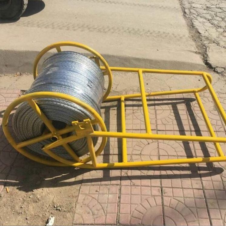 Mobile Anti Twist Wire Rope Reel Stand For organizing and rewinding rope Strong welded frame clip to contain rope reel