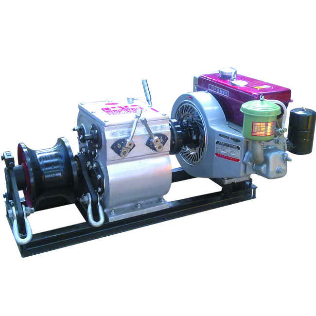 widely used Diesel Engine Powered Wire Rope Winch With Double Capstan Cable laying machines