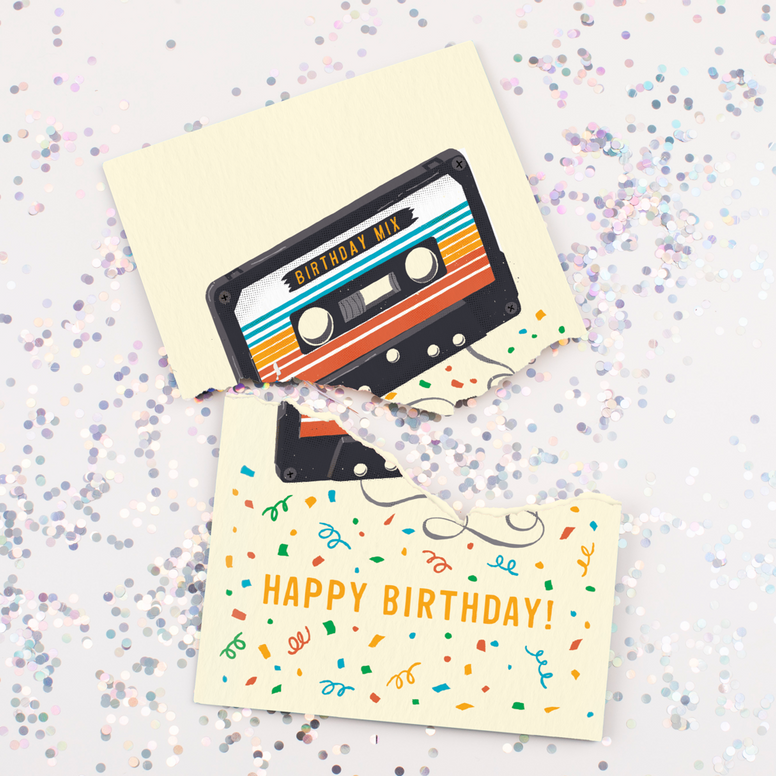 Wholesale endless singing card with glitter never ending greeting card prank birthday card