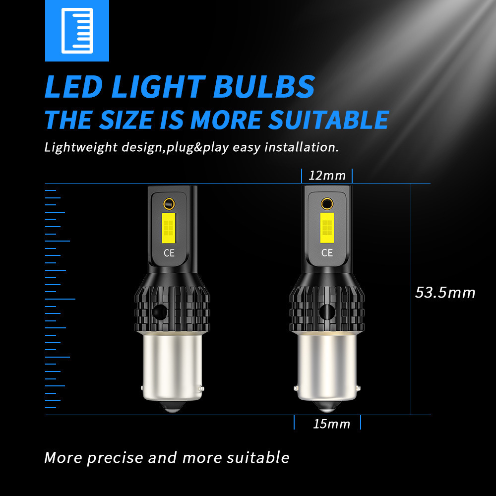 High Quality 12V 1200LM 6500k Car LED Canbus Bulb 2-SMD  921 912 Turn Signal Reverse Backup Brake Light Bulbs Auto Lamp