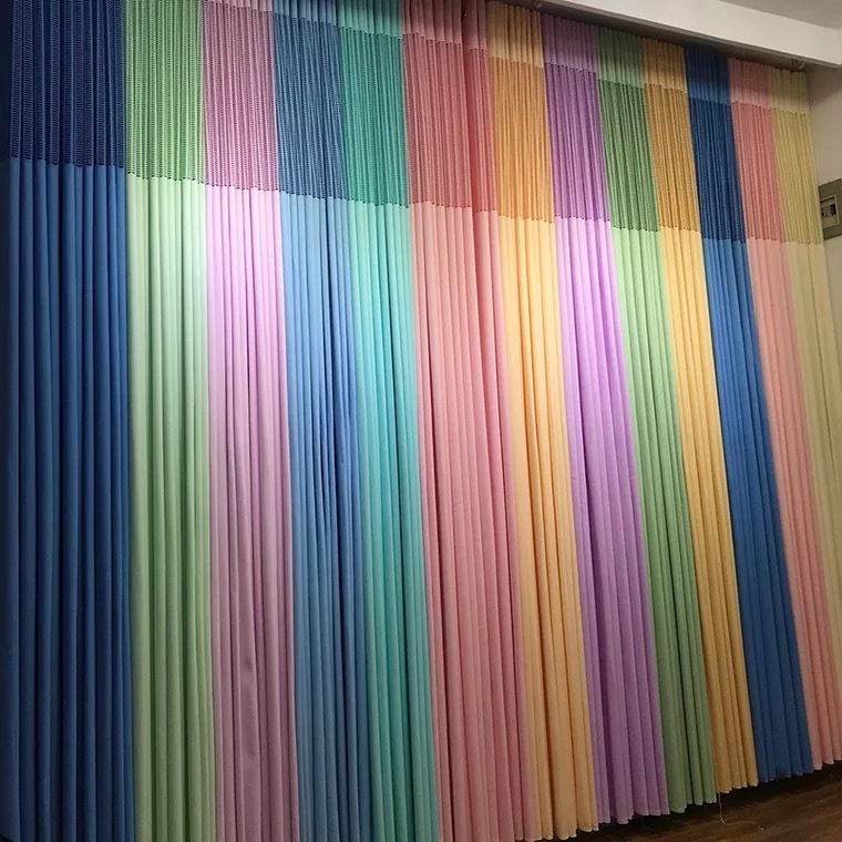 100% Fireproof Polyester Solid Color Hospital Curtain Fabric for Cubicle