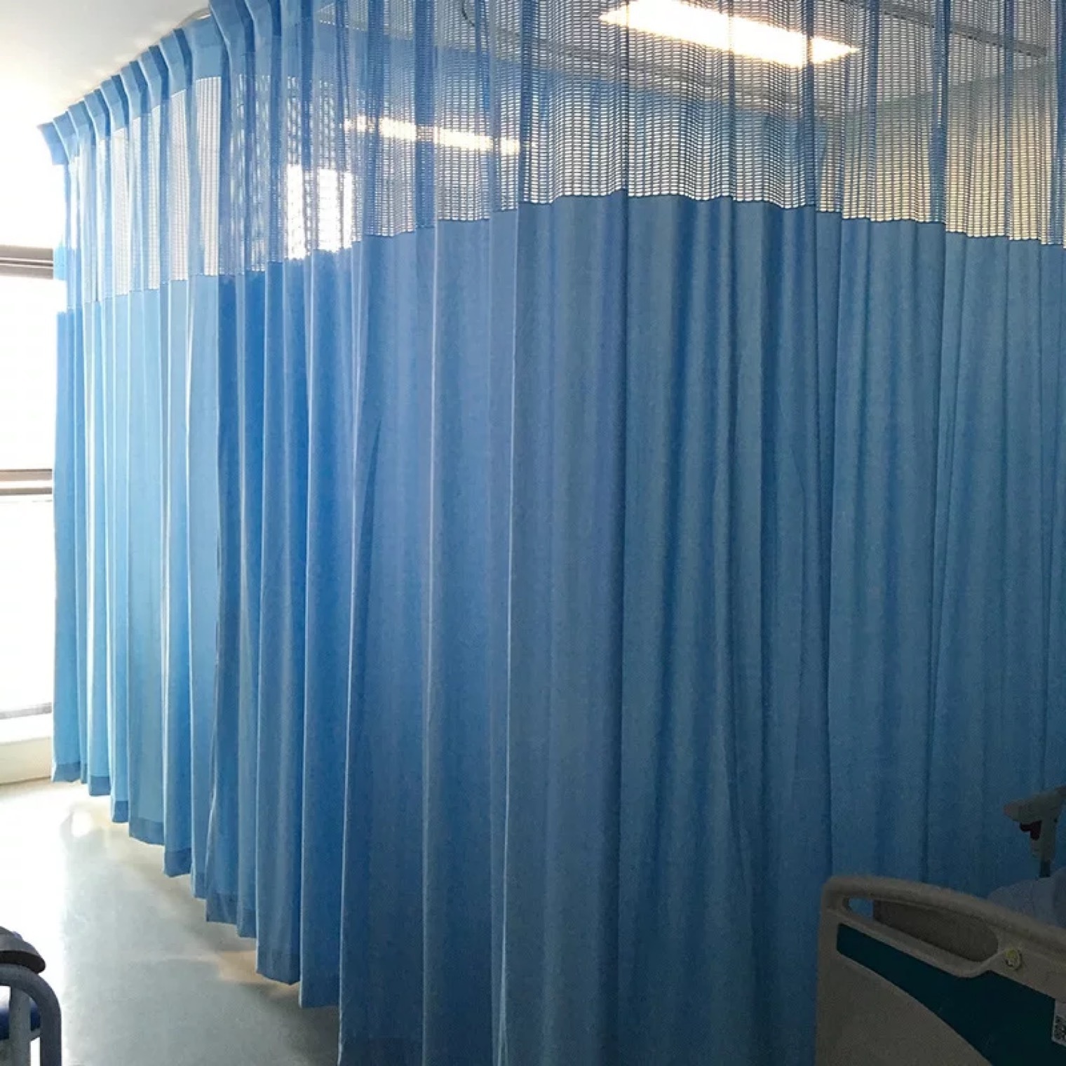 100% Fireproof Polyester Solid Color Hospital Curtain Fabric for Cubicle