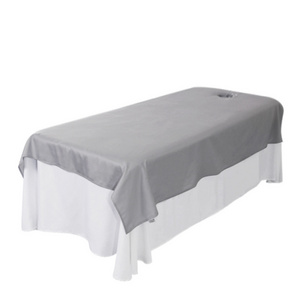 Wholesale Spandex Wrinkle-free poly cotton SPA Massage Table Flat Sheet with hole