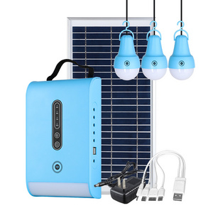 Solar Energy System 3 Lamps Bulb Outdoor Solar Panel Charge Lighting System Power Storage Solar Kits