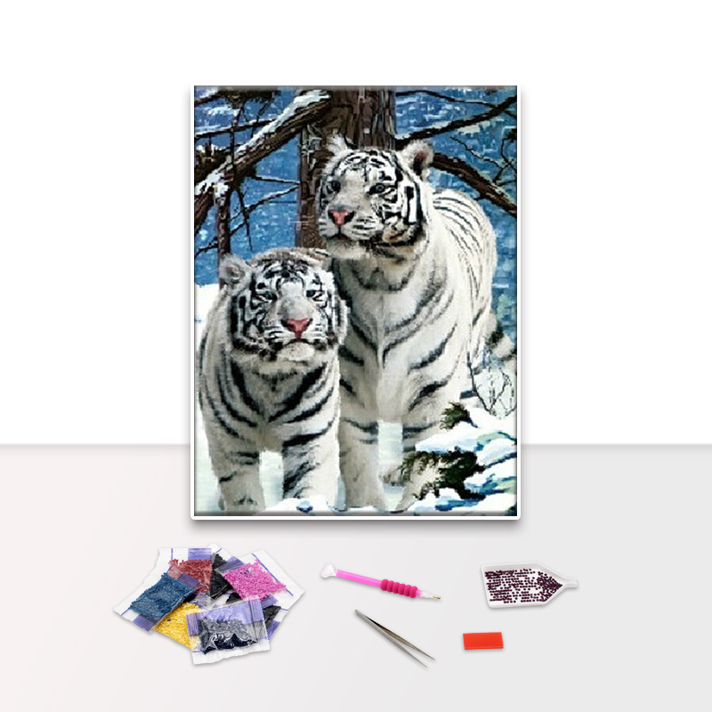 Diy Diamond Painting King Of Deep Forest White animal Wall Art Decorative Painting 5d Full Diamond Cover Round Or Square Diamond