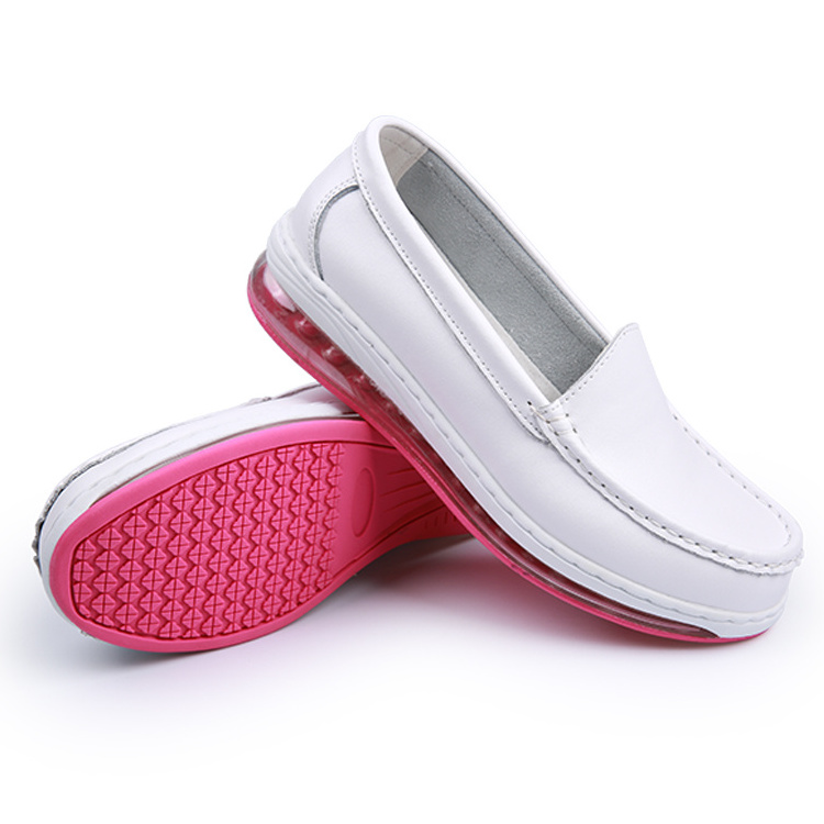 New Arrival Competitive Price Soft Breathable Non Slip White Leather Nurse Shoes for Women