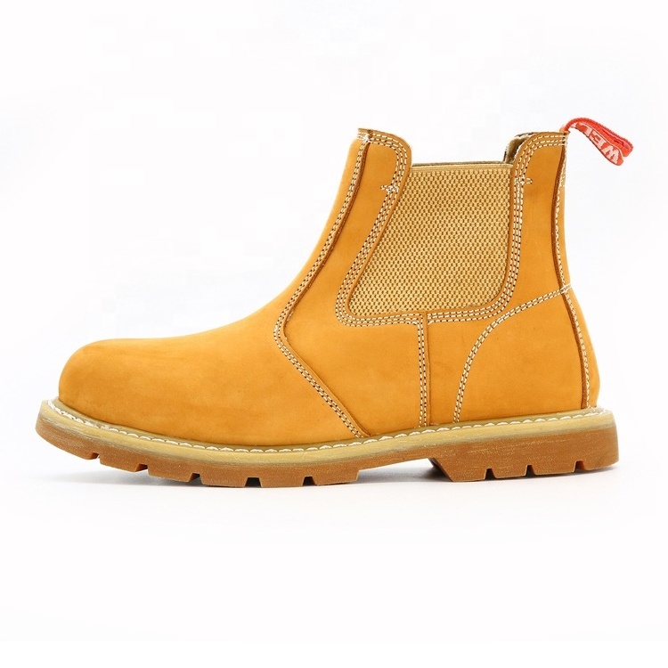 good year welt Genuine Nubuck leather industrial safety shoes slip on steal toe safety boots