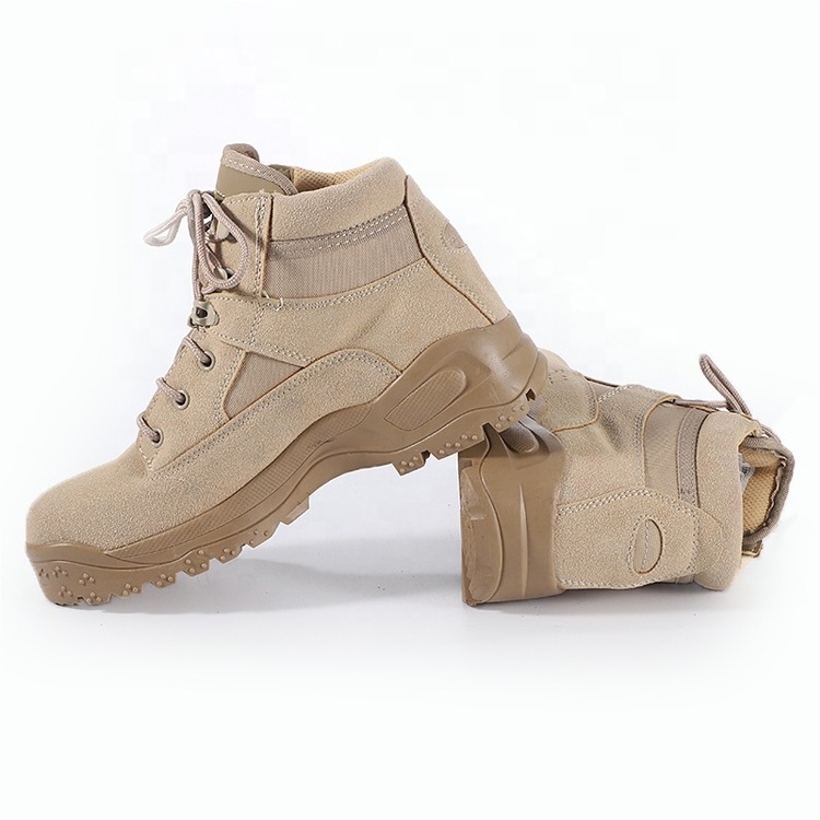 Outdoor breathable casual desert hiking mountaineering combat boots suede leather off-road tactical boots