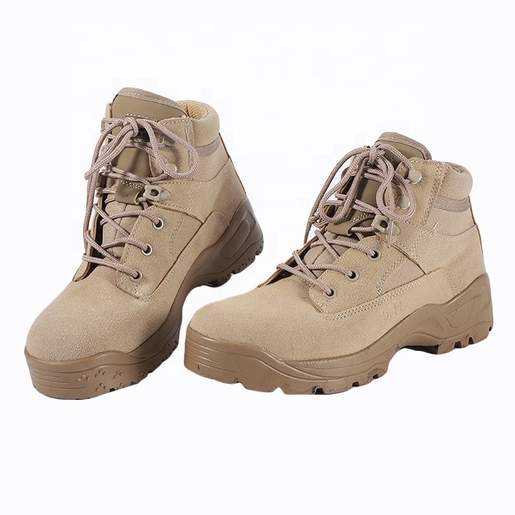 Outdoor breathable casual desert hiking mountaineering combat boots suede leather off-road tactical boots