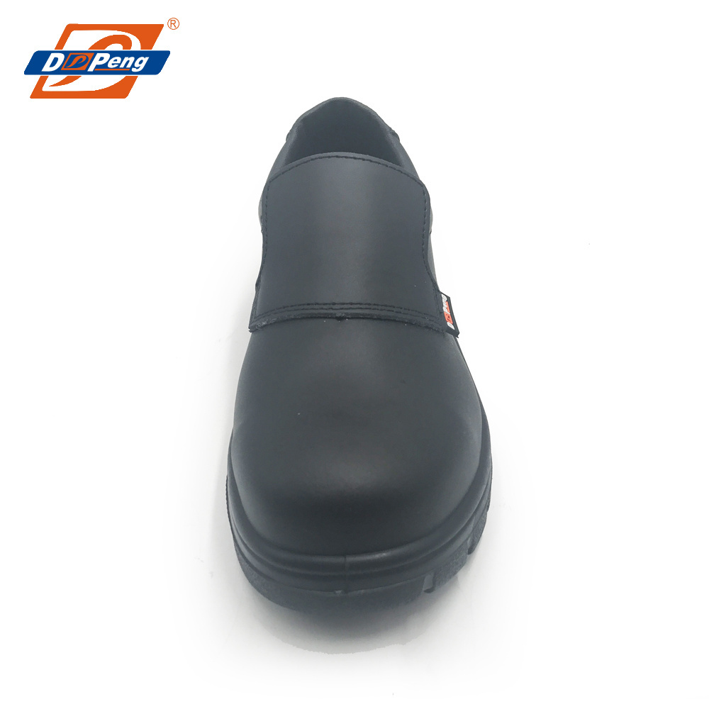 genuine glossy leather upper material kitchen men slip on safety shoes steel toe oil resistant work boots