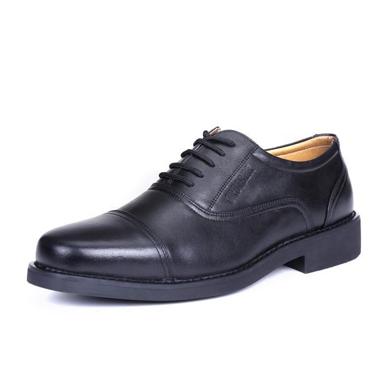 Fashionable Good Quality Business Formal Work Boots Shine Leather Black Safety Officer Shoes