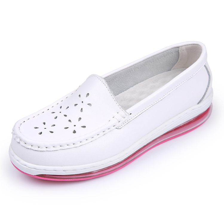 New Arrival Competitive Price Soft Breathable Non Slip White Leather Nurse Shoes for Women