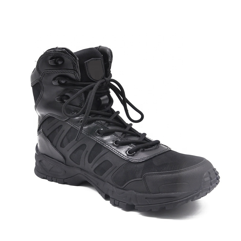 Hot weather tactical combat boots black colour lightweight security boots