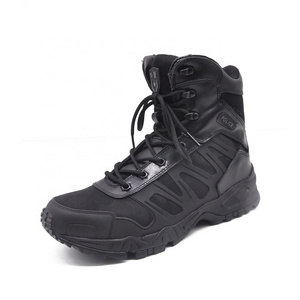 Hot weather tactical combat boots black colour lightweight security boots