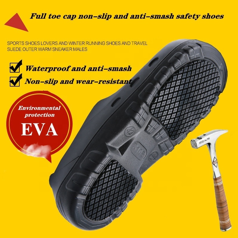 white light soft EVA clogs oil resistant rubber anti slip work shoes steel toe Kitchen Workers Cook Chef Shoes