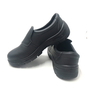 China Wholesale Black Leather Low Cut Slip On Construction Work Shoes Breaker Safety Shoes Composite Toe