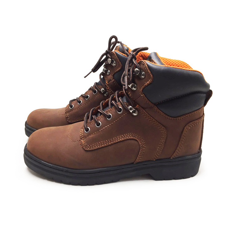 UK 8 inch brown cow leather tuff truck driver work safety boots wholesale elegant protective safety shoes for women