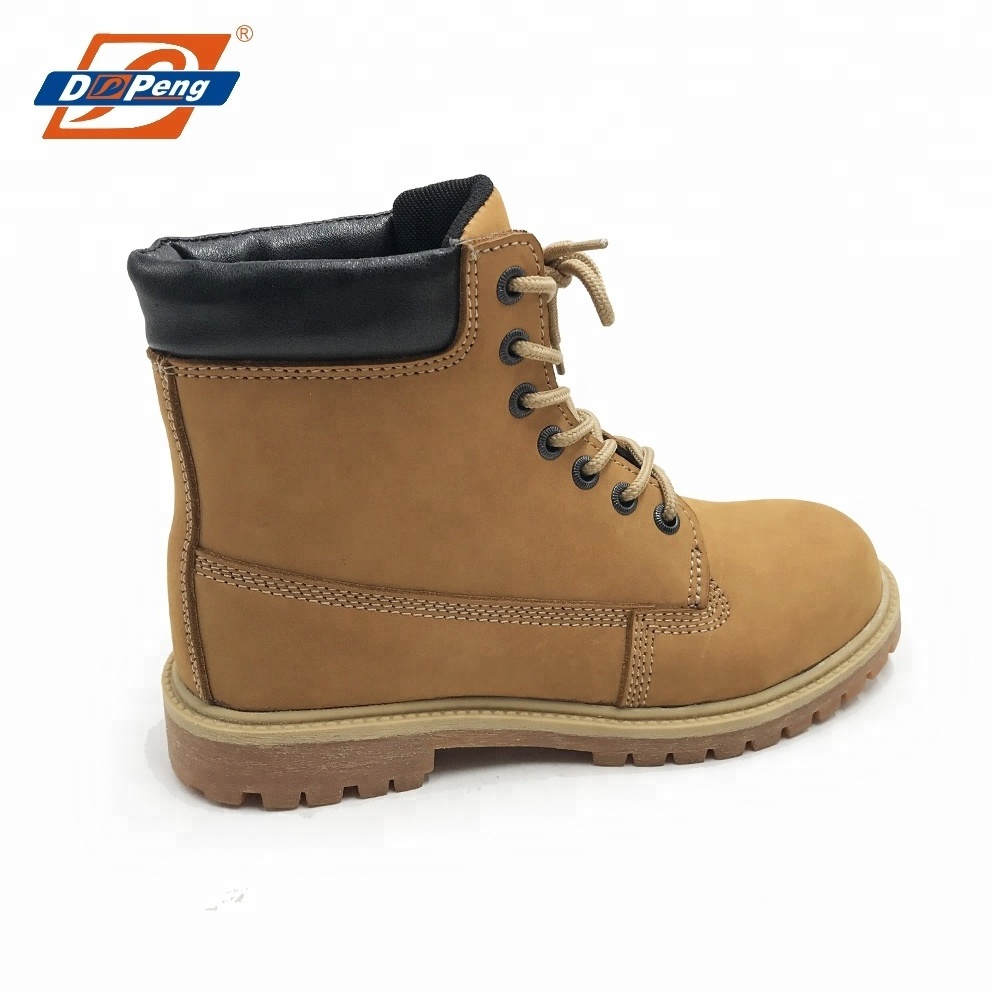 hot selling stylish yellow Nubuck leather safety shoes SRC composite toe outdoor hiking work boots