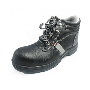 mid cut anti-slip acid resistant safety shoes for men composite fiberglass toe cap S3 metal free safety boots