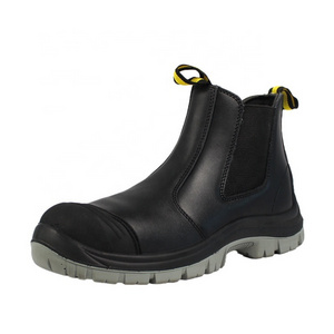 heavy industrial anti smash safety boots excellent smooth leather pull on work shoes for Australia